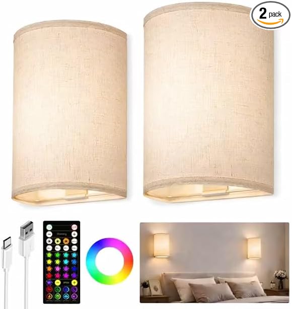 EZVALO Battery Operated Wall Sconce, Rechargeable Wall Sconces Set of Two by EZVALO