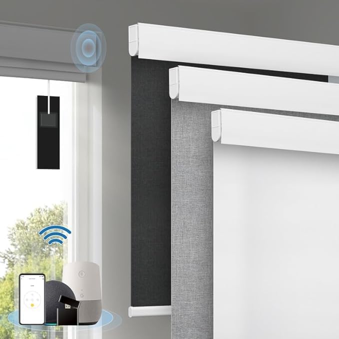 Motorized Blinds with Remote, Cordless Smart Blinds with Valance Cover by Enjoyyoursmartlife
