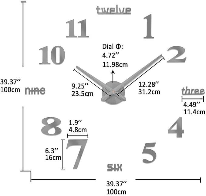VANGOLD Large DIY Wall Clock Modern 3D Wall Clock - Image 4