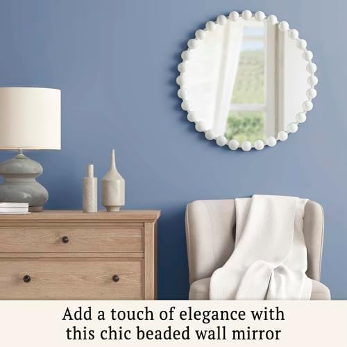 Madison Park Round Mirror, Metal Frame Circle Mirror 27 inch, Wall Art Decor - Image 2