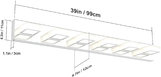 Ralbay LED Modern Chrome Vanity Lights 6 Lights Stainless Steel Acrylic Modern - Image 3