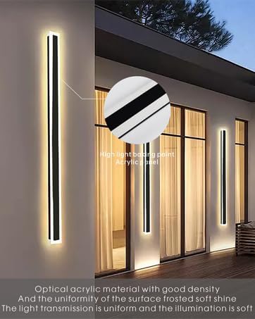 2Pack 71inch Long Outdoor Modern LED Wall Light, 55W Waterproof IP65 Warm White - Image 5