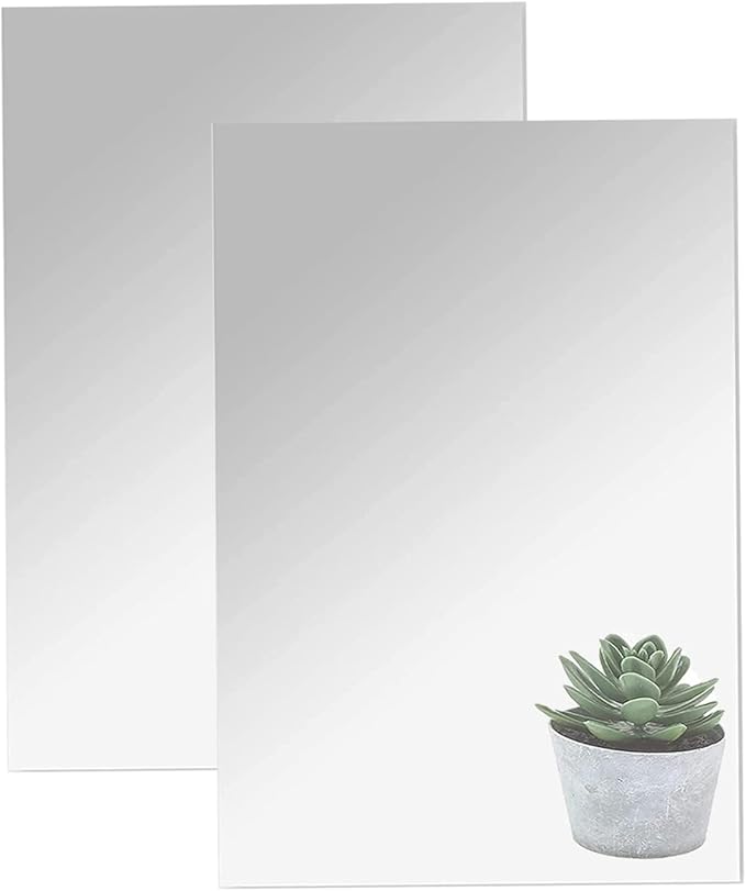 16"x12" Acrylic Mirror Sheet, Flexible Non Glass Body Mirror Tiles Large Self by DARENYI