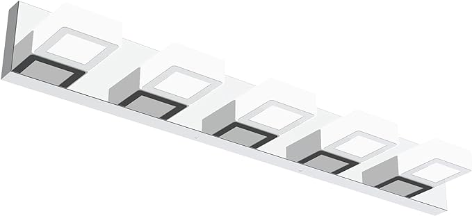 Ralbay Chrome Bathroom Vanity Lighting Fixtures Acrylic Rotable 360° LED Modern by RalbayLighting