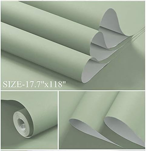 Dimoon 236''x17.7'' Green Peel and Stick Wallpaper Contact Paper Modern Self - Image 2