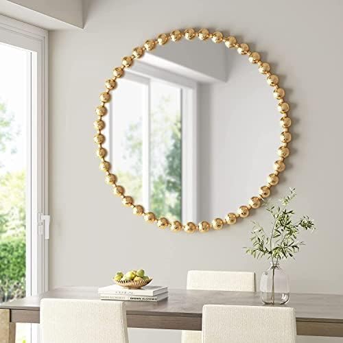 Madison Park Round Mirror, Metal Frame Circle Mirror 36 inch, Wall Art Decor - Image 9