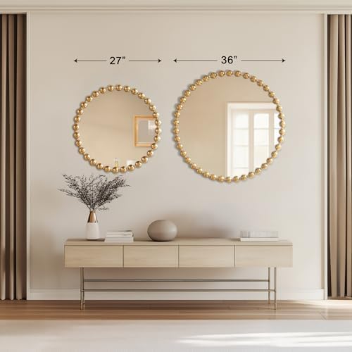 Madison Park Round Mirror, Metal Frame Circle Mirror 36 inch, Wall Art Decor - Image 5