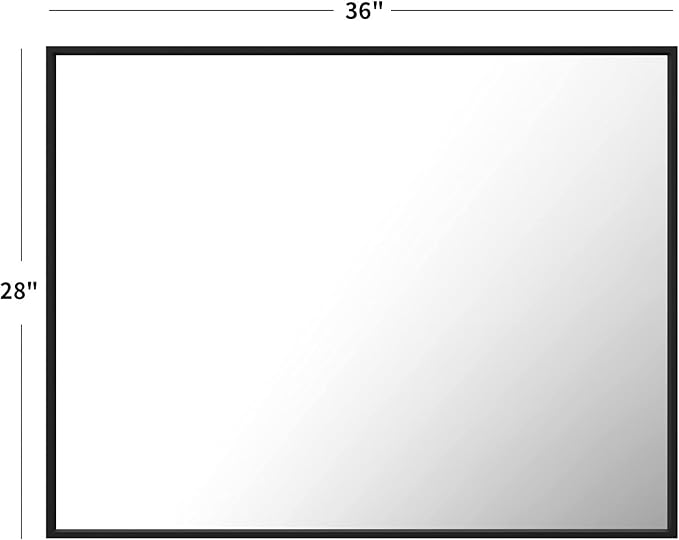 LOAAO 28"X36" Black Rectangle Bathroom Mirror Wall, Matte Black Aluminum Alloy - Image 6