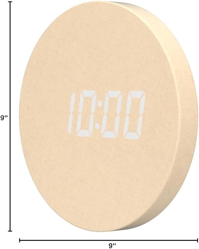 Minimalist LED Digital Wall Clock – USB Powered | Beige Lenin Style | 12/24 Hour - Image 8