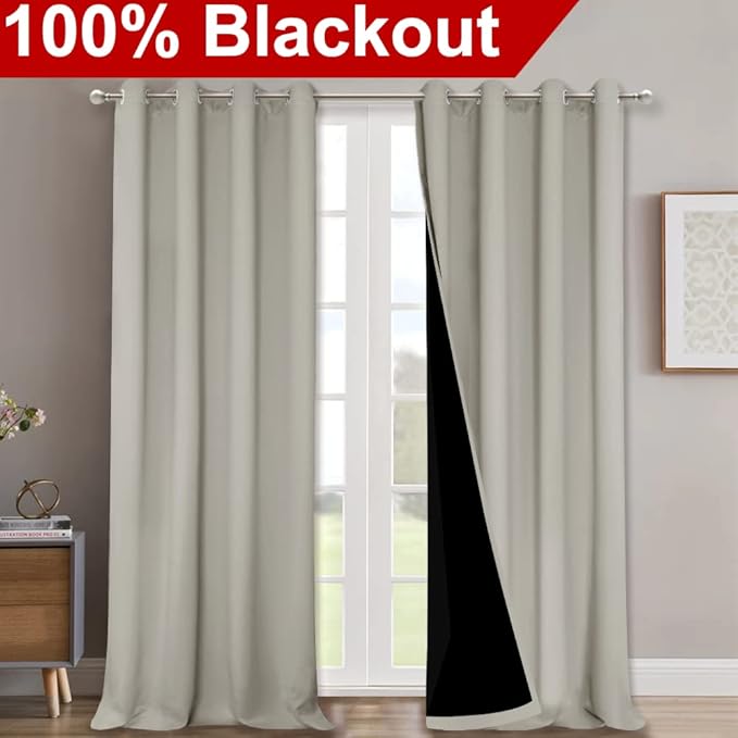 NICETOWN 100% Blackout Blinds, Laundry Room Decor Window Treatment Curtains - Image 2