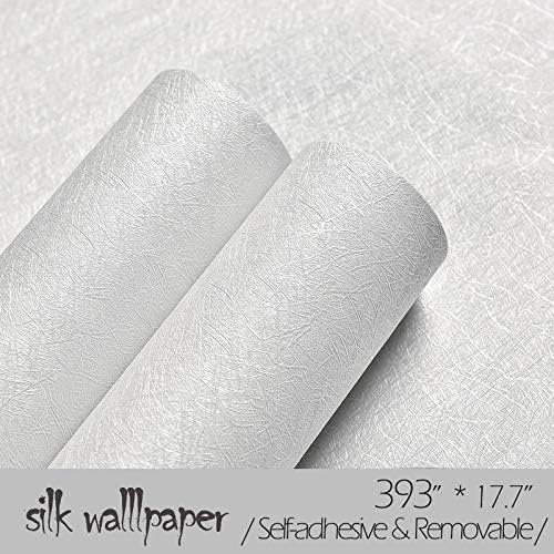 Cohoo Home Silk White Wallpaper Peel and Stick Contact Paper White Textured - Image 3