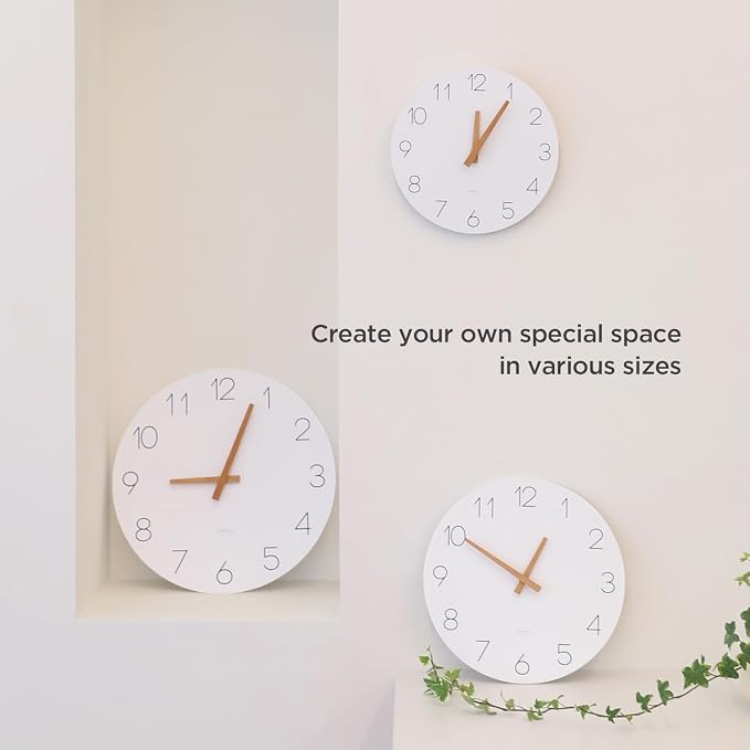 mooas Flatwood Wall Clock, 9.8" Silent Non-Ticking Sweep Movement Decorative - Image 3