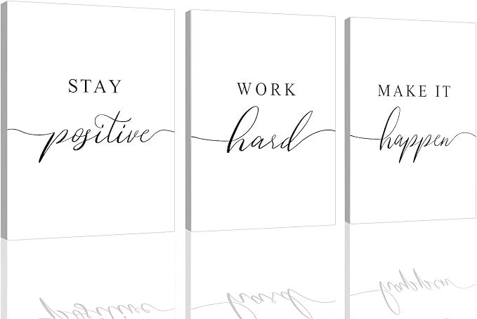 Framed Canvas Wall Art Positive Quotes, Office Wall Art Decor, Positive by EPHANYART