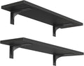 HOOBRO Floating Shelves for Wall, 15.4" Wall Mounted Shelves Set of 2, Hanging by HOOBRO