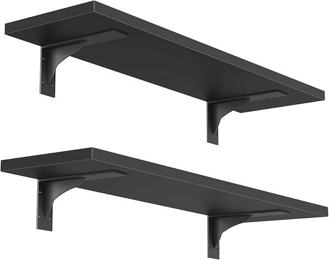 HOOBRO Floating Shelves for Wall, 15.4" Wall Mounted Shelves Set of 2, Hanging by HOOBRO