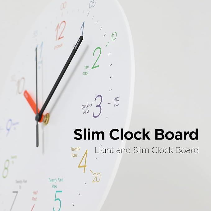 mooas Kids Easy Learning Flatwood Wall Clock - Image 7