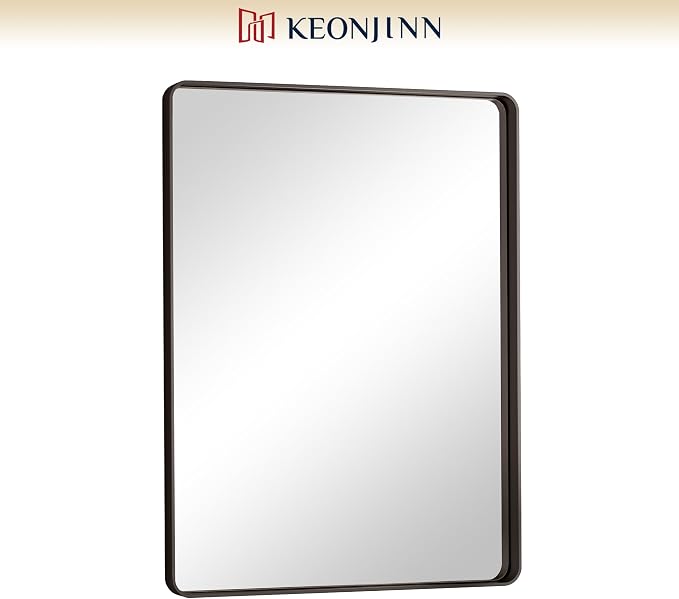 Keonjinn Black Bathroom Mirror for Over Sink, 24 x 32 Inch Matte Black Vanity - Image 9