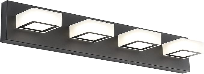 Ralbay Modern LED Black Vanity Lights 4 Lights Acrylic Bathroom Vanity Lighting by RalbayLighting