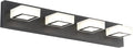 Ralbay Modern LED Black Vanity Lights 4 Lights Acrylic Bathroom Vanity Lighting by RalbayLighting