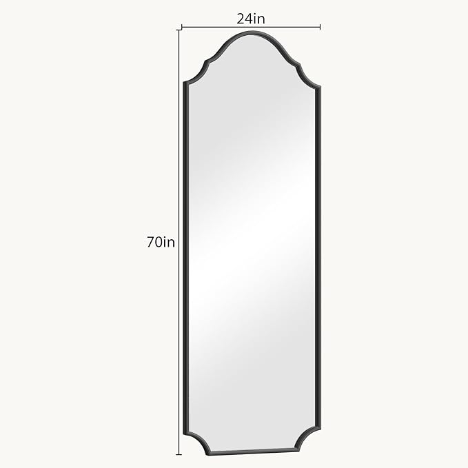 WallBeyond Arched Full Length Mirror Wall Mounted, Living Room, Hanging or - Image 7