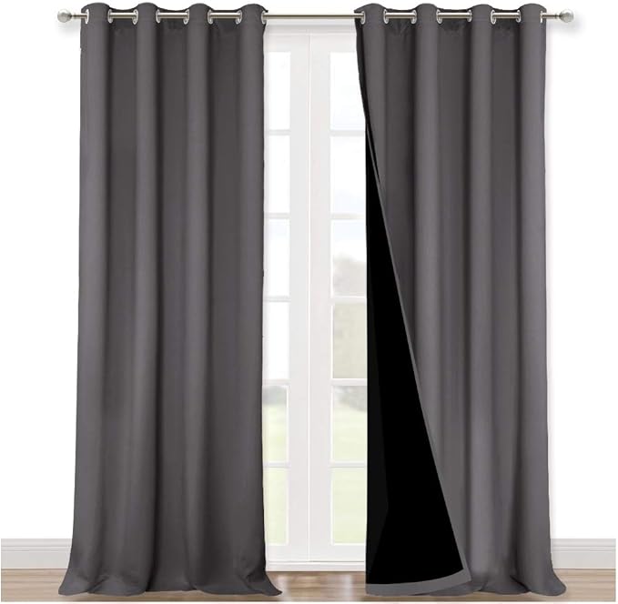 NICETOWN Full Shading Curtains 90 inches Long 2 Panels Set by NICETOWN