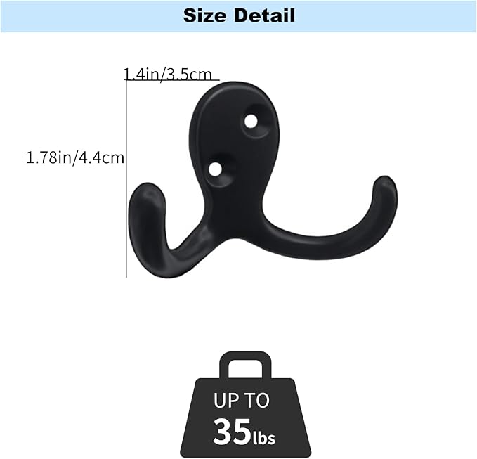 Kruodop 4 Pack Wall Hooks Wall Mounted Coat Hooks - Image 2