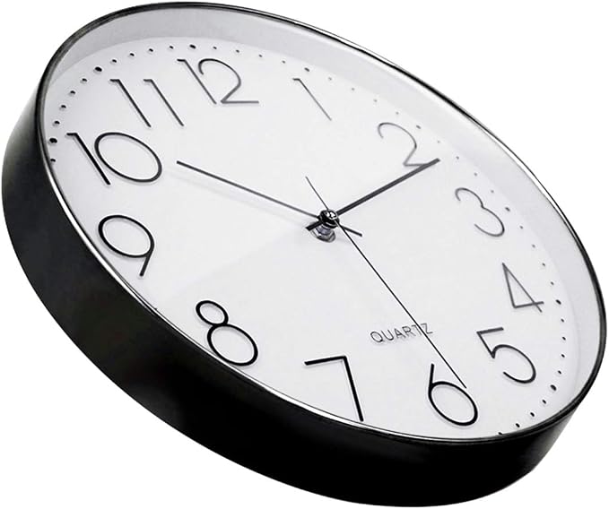 Tosnail 12 Inch Large Non Ticking Wall Clock, Round Silent Battery Operated - Image 5