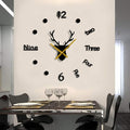 DIY 3D Wall Clock Large Frameless Watch Mirror Surface Wall Art Clock by LOZMOM