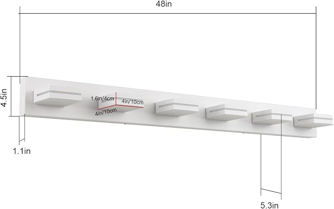 SineRise LED Modern Bathroom Vanity Light Fixtures, Matte White Modern Acrylic - Image 3