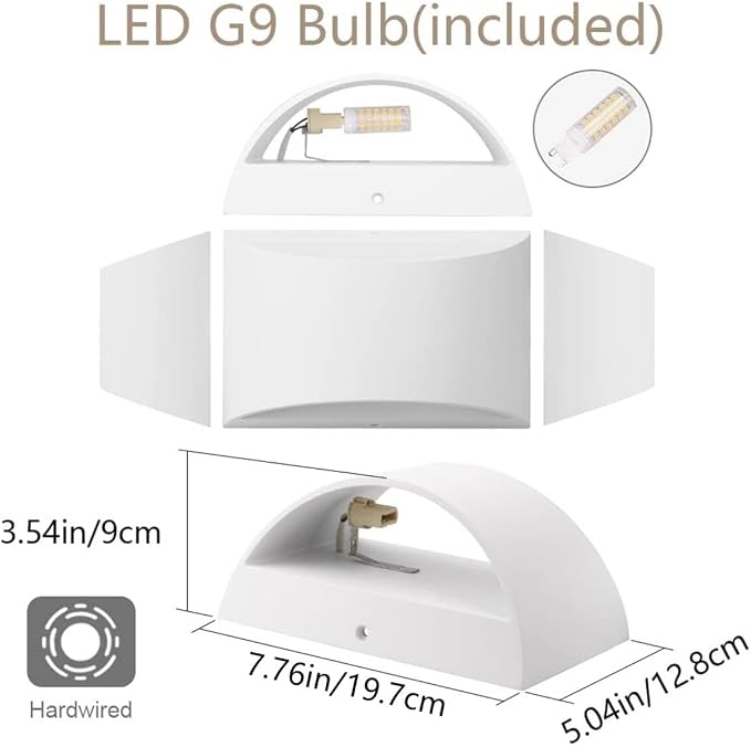 Aipsun 4 Pack Aluminum Modern Indoor LED Wall Sconce Hardwired Interior Wall - Image 9