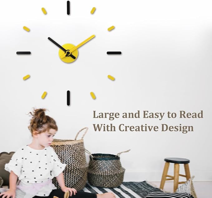 Presentime & Co Large Frameless DIY Wall Clock - Image 4