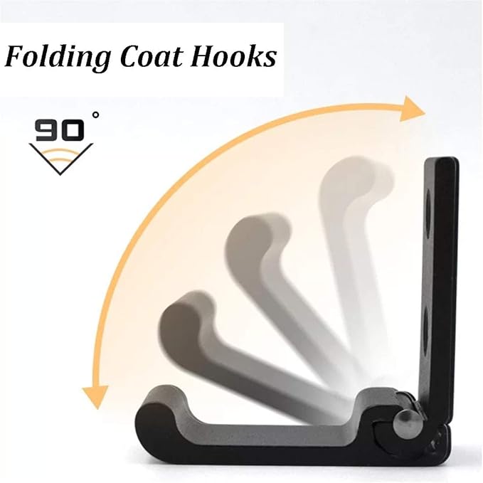 Folding Coat Hooks, Matte Black Wall Hooks - Image 3