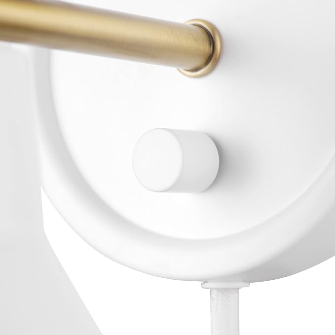 Globe Electric 65542 1-Light Plug-in or Hardwire Wall Sconce, Matte White - Image 8