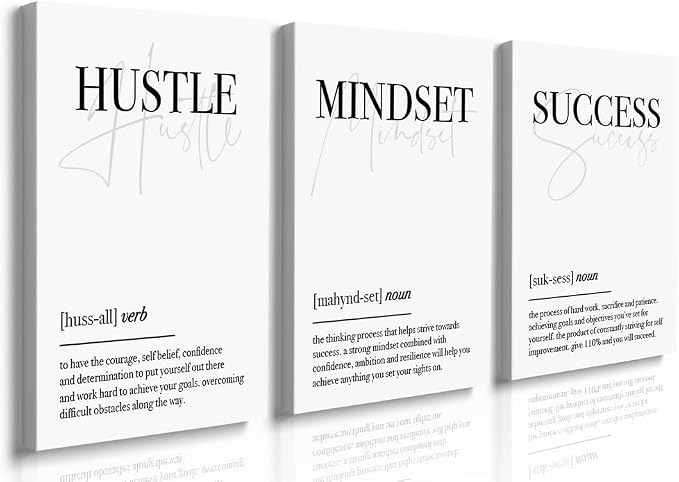 GUBIYU The Hustle Inspirational Canvas Motivational Poster by GUBIYU