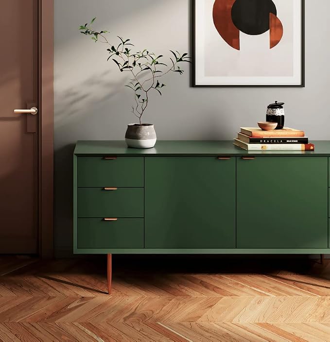 Safiyya 118"x17.7" Olive Green Peel and Stick Wallpaper Solid Color Dark Green - Image 4