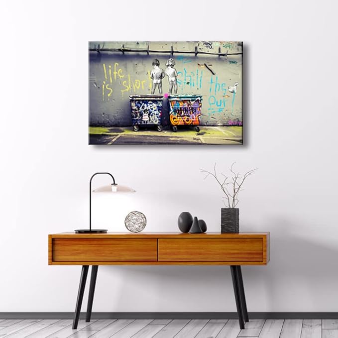 Wieco Art Large Gallery Wrapped Canvas Prints Life is Short Chill the Duck Out - Image 5