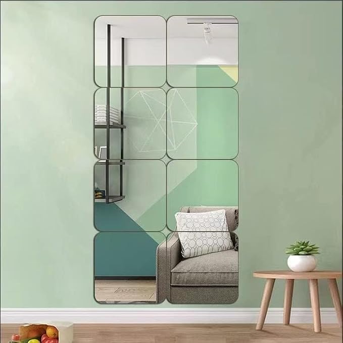 JEOYOO Full Length Wall Mirror Tiles, Frameless Full Body Mirror Tiles - Image 2