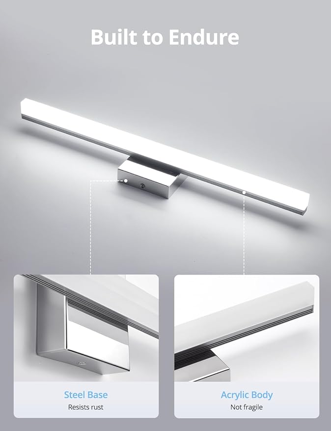 Combuh LED Vanity Lights Bar 24 Inch Bathroom Light Fixtures 14W IP44 Over - Image 4