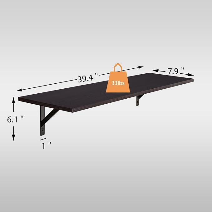 DINZI LVJ Long Wall Shelves, 39.4Inch Wall Mounted Shelves Set of 2, Extra - Image 3