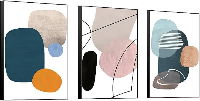 MPLONG Aesthetic Wall Art Large size 24" x 32" x 3 Panels Of Framed Decorative - Image 2