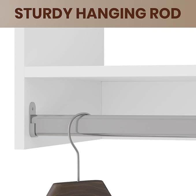 ROOMTEC Modular Closet System, Wall-Mounted Wooden Tower - Image 2