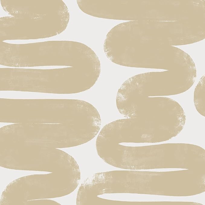Tempaper x Bobby Berk Beige & White Wiggle Room Removable Peel and Stick by TempaperCo