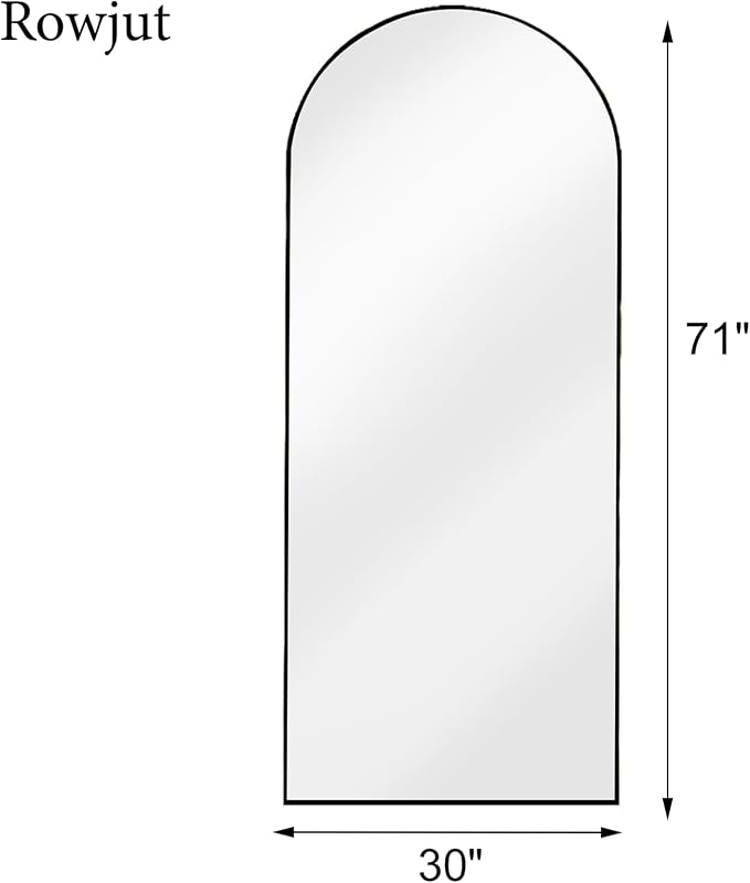 Rowjut Floor Full Length Mirror, Arched Mirrors Full Length 71"x30" - Image 5