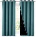 NICETOWN 100% Blackout Curtain Panels, Thermal Insulated Black Liner Curtains by NICETOWN