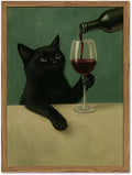 Funny Black Cat Wall Art Moody Black Cat by WARTHZwallart