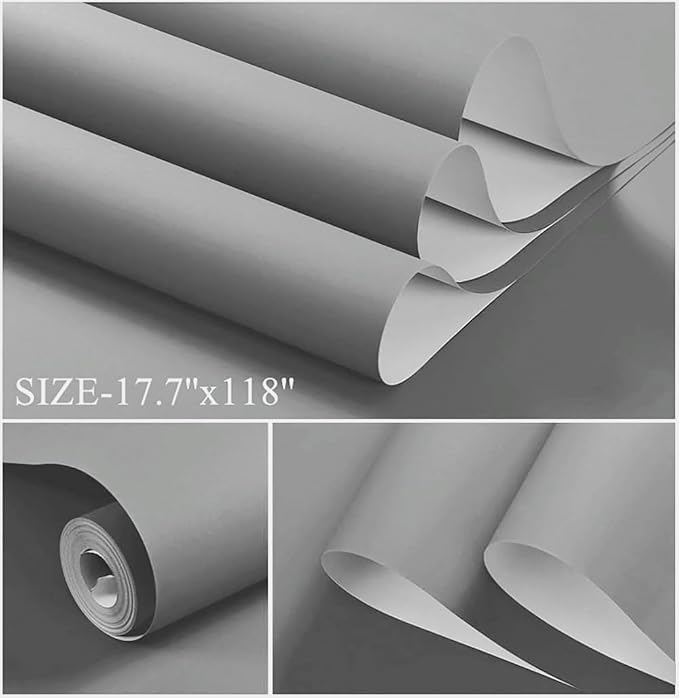 Dimoon 78.7''x17.7'' Grey Peel and Stick Wallpaper Contact Paper Modern Self - Image 2