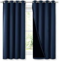NICETOWN 100% Blackout Curtain Panels, Thermal Insulated Black Liner Curtains by NICETOWN
