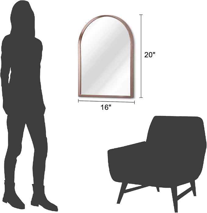 Arch Bathroom Mirror, Arched Vanity Wall Mirror Metal Frame Home Decor - Image 7