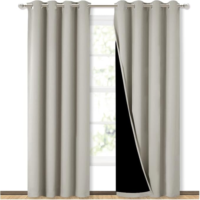NICETOWN 100% Blackout Window 84in Curtain Panels, Cold and Light Blocking by NICETOWN