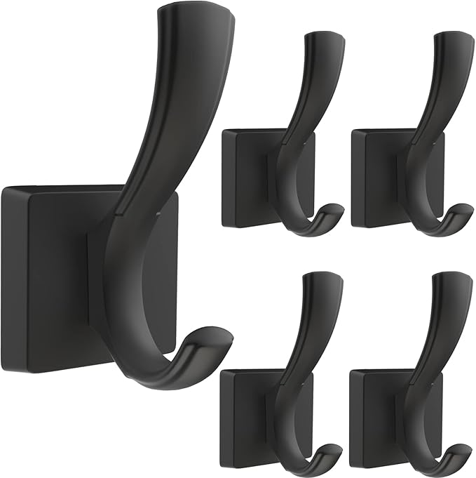 TOFIIGREM Black Towel Hooks Coat Hook, Towels Robe Holder by TOFIIGREM